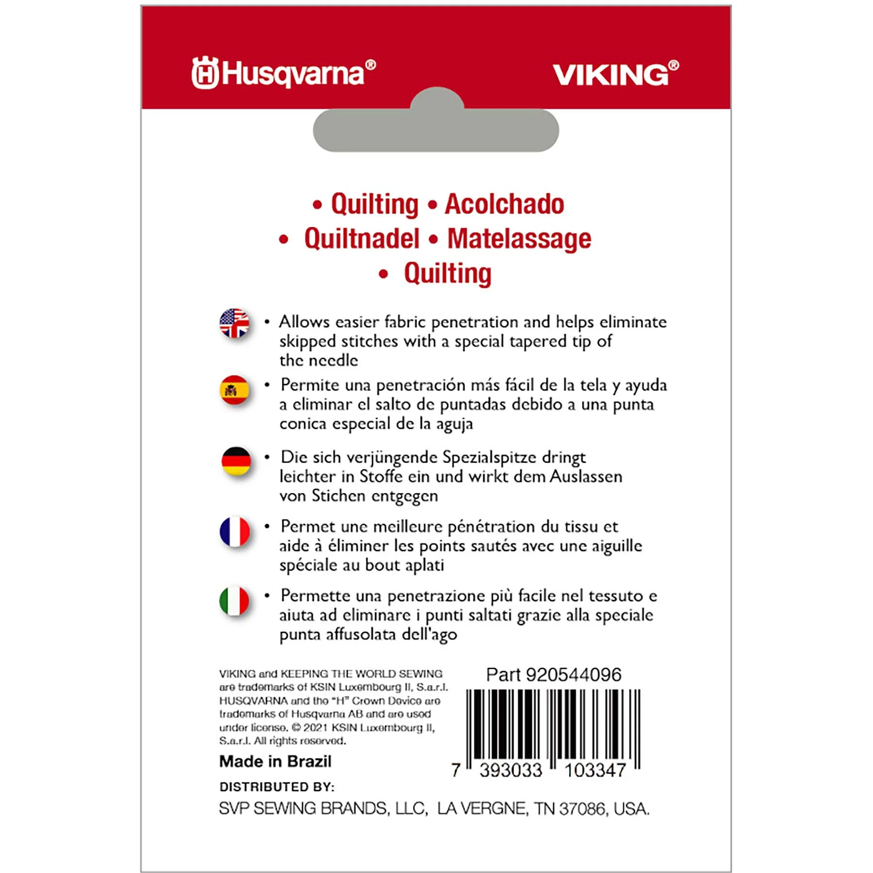 HUSQVARNA® VIKING® Quilting Assorted Needles 5-Pack - Image 2