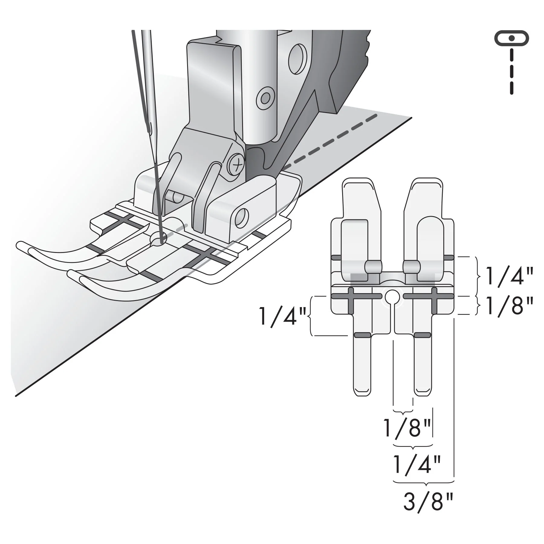PFAFF® Clear 1/4 Inch Quilting Foot for IDT™ System - Image 2
